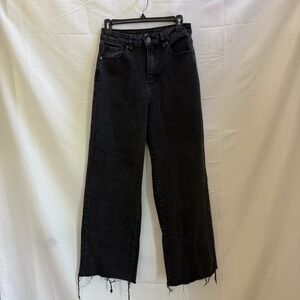 L&M Black Label Women's Straight Leg Size 5 High Rise Raw Hem Black